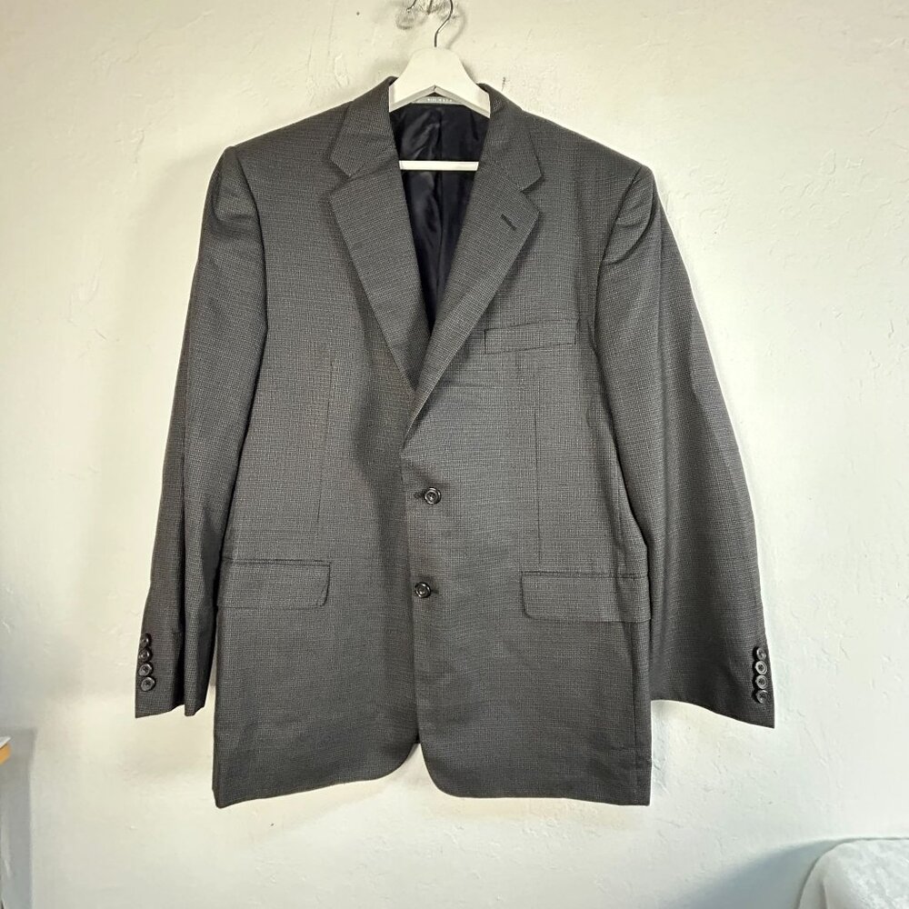 Hickey Freeman Madison Mens Wool Silk Blend Blazer 36 Two-Button Business Career